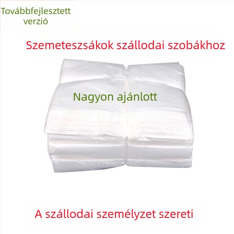 Kis szemeteszsákok, 1000 darab, vastagított, fehér, speciálisan hotelszobákba, átlátszó, vastagított műanyag szemeteszsákok, nagykereskedelem