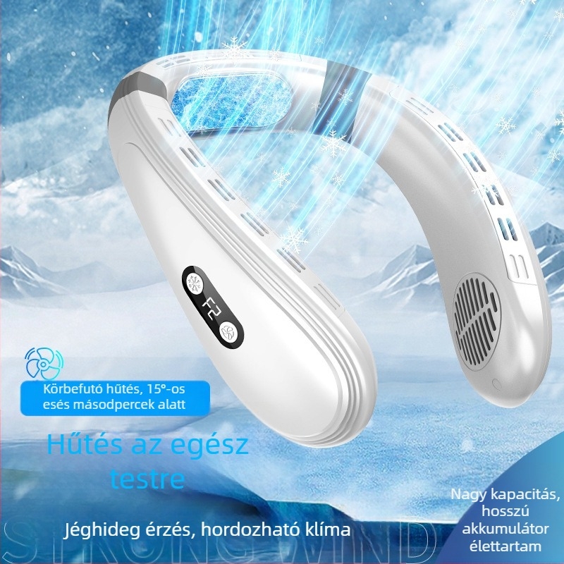 K11 új nyakhűtő ventilátor függő nyakhűtő ventilátor USB hordozható függő nyak légkondicionáló lapát nélküli ventilátor