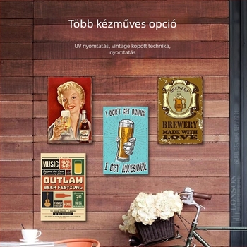 Vintage ónfestő bár KTV dekoratív falfestmény nagykereskedelmi ofszet nyomtatás UV nyomtatási feldolgozás Amazon AliExpress határokon átnyúló