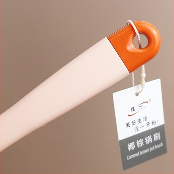 Jiayi 1816 kókuszbarna edénykefe Linyi vegyesbolti macaron színű műanyag hosszú nyelű konyhai tisztító edénykefe