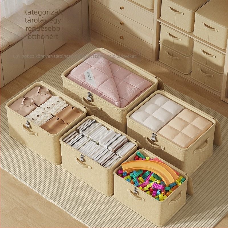 Zárható tárolódoboz kosár háztartási ruhák ruhásszekrény réteges rendszerező tárgyak paplan nadrágok jelszó tárolódoboz
