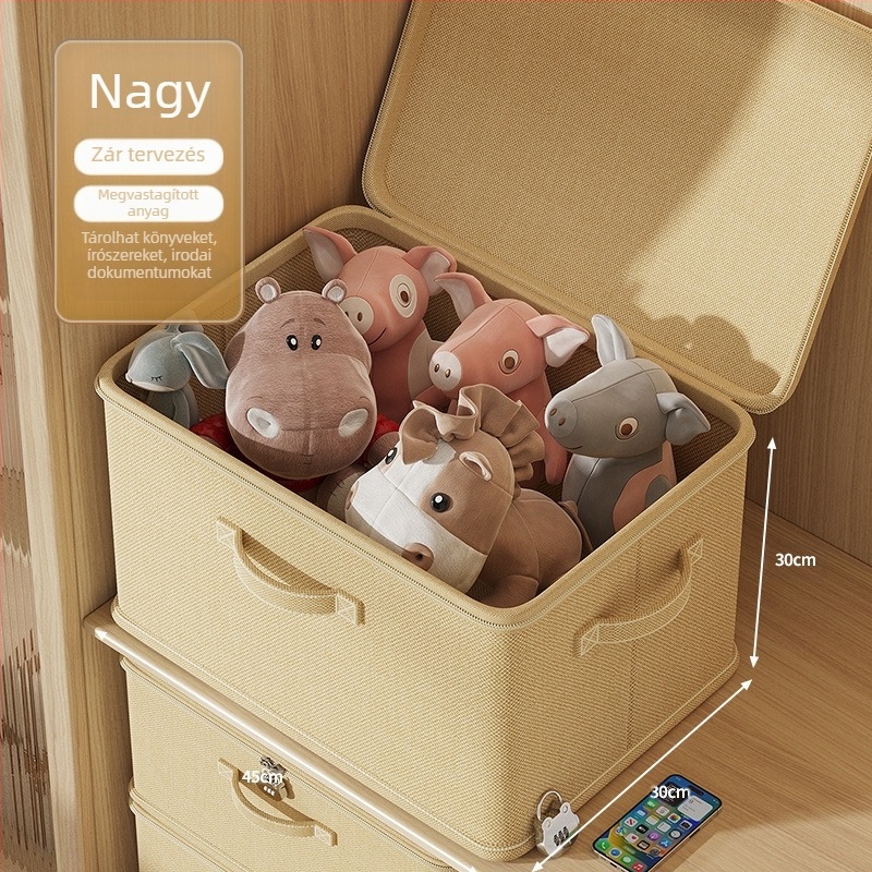 Zárható tárolódoboz kosár háztartási ruhák ruhásszekrény réteges rendszerező tárgyak paplan nadrágok jelszó tárolódoboz