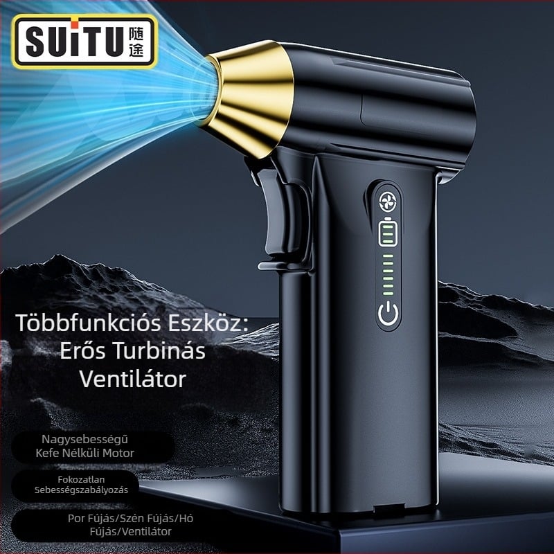 Útközbeni kézi turbóerő-ventilátor, nagy sebességű, kefe nélküli motor, nagy teljesítményű, járműre szerelhető kültéri poreltávolító és hajszárítós műtárgy