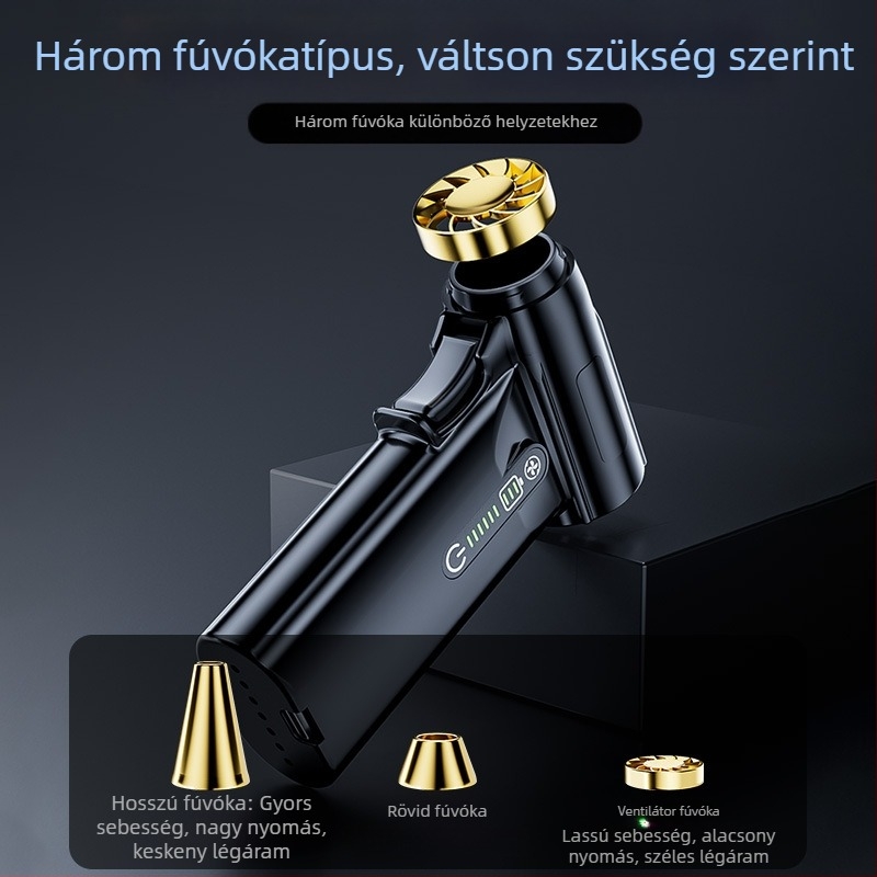 Útközbeni kézi turbóerő-ventilátor, nagy sebességű, kefe nélküli motor, nagy teljesítményű, járműre szerelhető kültéri poreltávolító és hajszárítós műtárgy