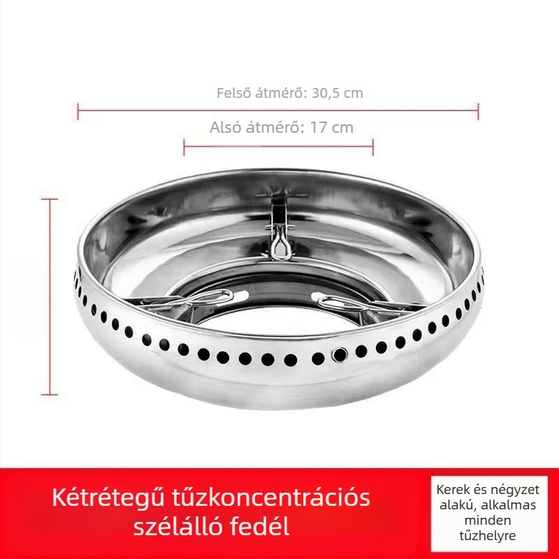 Rozsdamentes acél szélálló burkolat, kétrétegű gáztűzhely, energiatakarékos tűzhelygyűrű, gáz, gáztűzhely konzol, egyrétegű háztartási kiegészítők