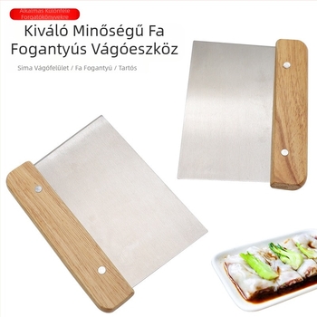 Rozsdamentes acél tésztavágó fa nyéllel kolbászpor kaparó liszt kaparó süteménykaparó tésztavágó szappan kés multifunkcionális zöldségvágó