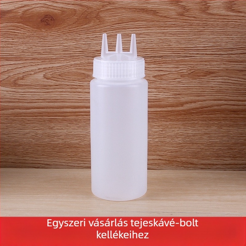 Három lyukú paradicsomszósz nyomópalack műanyag salah palack nyomópalack szósz palack kiváló minőségű nyomópalack nyomópalack lekváros palack