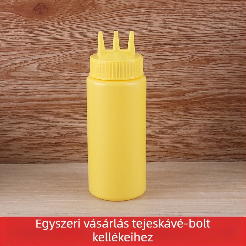 Három lyukú paradicsomszósz nyomópalack műanyag salah palack nyomópalack szósz palack kiváló minőségű nyomópalack nyomópalack lekváros palack