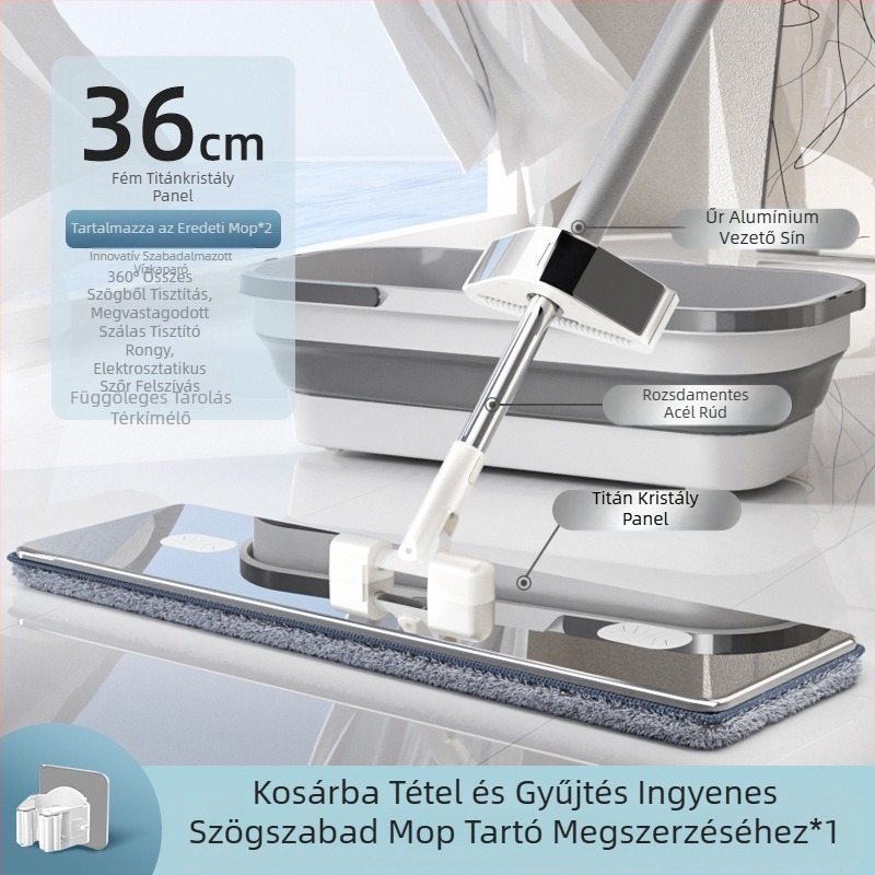 2024 Új titán kristály lapos felmosó kézi mosásmentes háztartási felmosó lusta felmosó műtárgy felmosó felmosó felmosó felmosó felmosó felmosó munkaerő-takarékos