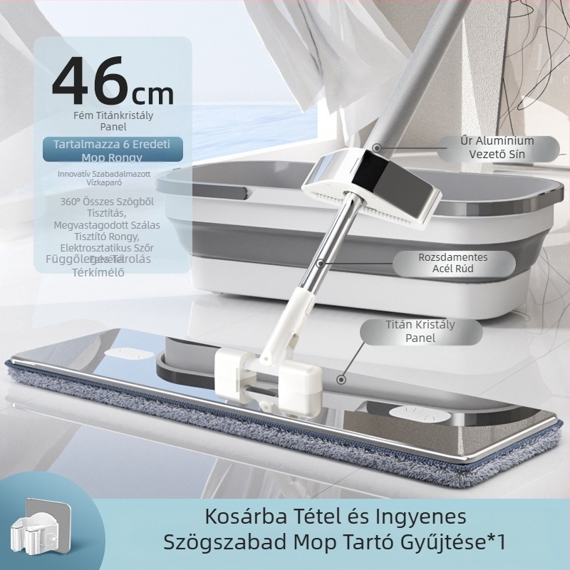 2024 Új titán kristály lapos felmosó kézi mosásmentes háztartási felmosó lusta felmosó műtárgy felmosó felmosó felmosó felmosó felmosó felmosó munkaerő-takarékos