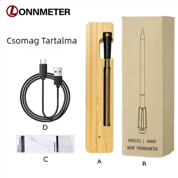 Határokon átnyúló vezeték nélküli Bluetooth ételhőmérő vízálló rozsdamentes acél elektronikus konyhai sütő grill precíziós hőmérsékletmérés