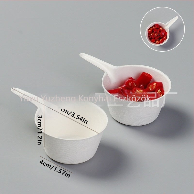 Lebomló, eldobható mártogatósos fűszertál, szósz ízű kis tál, szójaszósz eldobható tál, kereskedelmi forgalomban kapható mártogatós tál