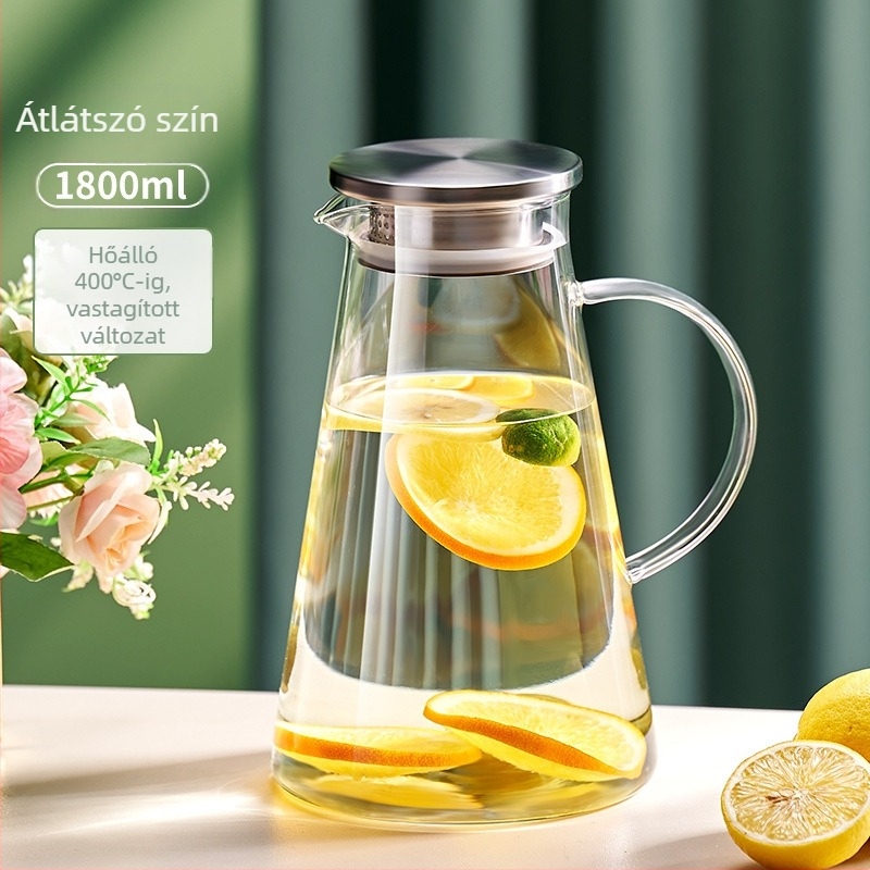 Üveg magas hőmérsékletű hidegvizes pohár gyümölcsteáskanna nagy kapacitású jégforraló hideg tea forraló készlet háztartási hidegvizes forraló hidegvizes forraló