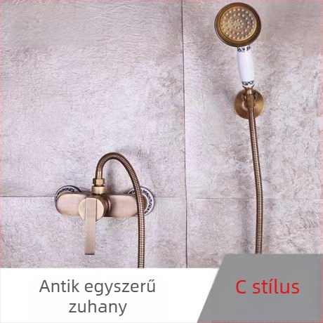 Teljesen réz antik egyszerű zuhanyruha európai stílusú fürdőszobai zuhanyzó zuhanycsaptelep retró kivezető zuhany