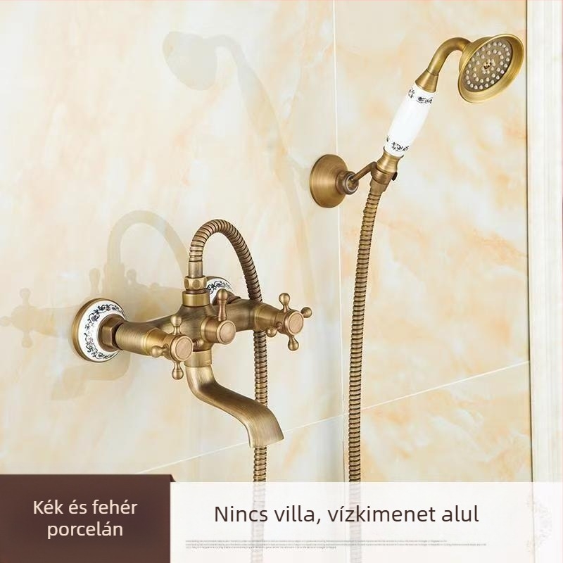 Teljesen réz antik egyszerű zuhanyruha európai stílusú fürdőszobai zuhanyzó zuhanycsaptelep retró kivezető zuhany