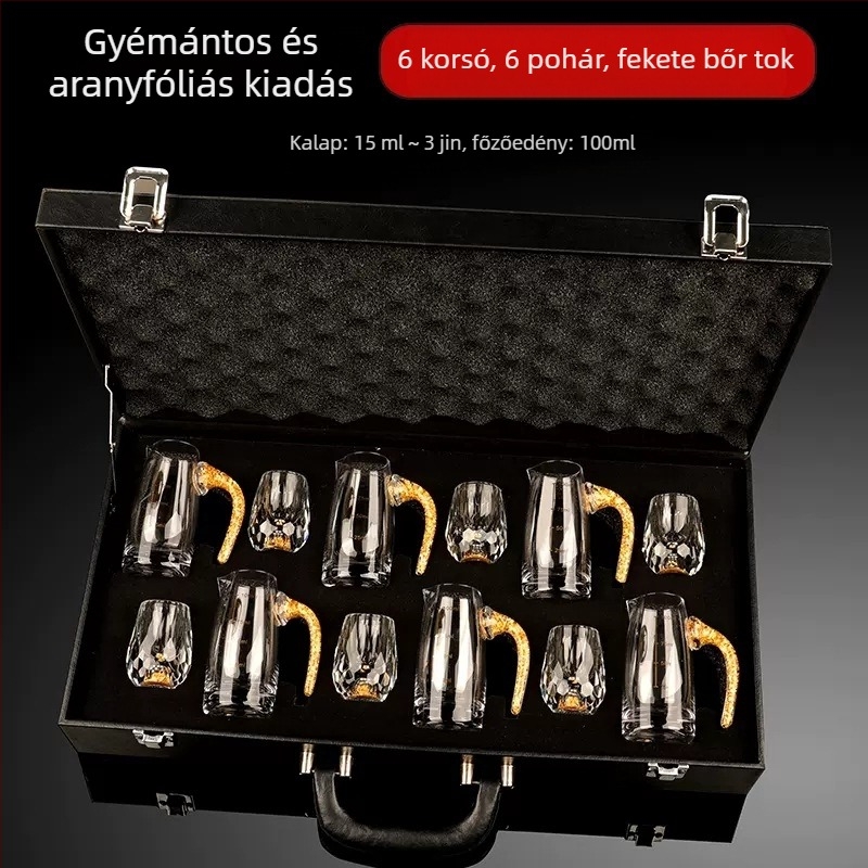 Facet csepp csésze kreatív kristályüveg aranyfóliás fehérboros pohár szeszesital nagykereskedelem