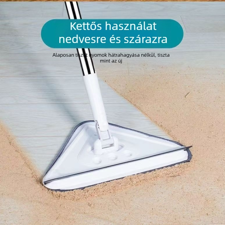 Új, háromszög alakú felmosó, extra nagy, 360 fokban forgatható, üvegfalak, mennyezetek, padlók és fapadlók tisztításához