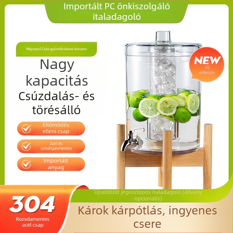 Internetes hírességek kólahordója, önkiszolgáló italhordó rozsdamentes acél csapteleppel, nagy kapacitású gyümölcslédoboz, söröshordó, kereskedelmi gyümölcslé állvány