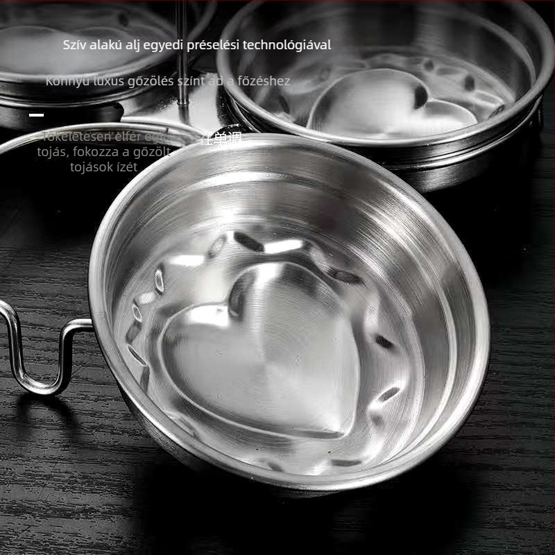 304 rozsdamentes acél tojásgőzölő tojásgőzölő forma háztartási buggyantott tojás eszköz főtt tojásforma szerelem tojásfőző