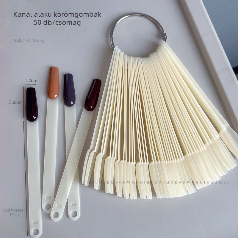 Körömművészeti rajongói kijelző kártya 50 négyzet alakú, kerek kanál ovális színes kijelző fekete-fehér vas kijelző állvány nagykereskedelem