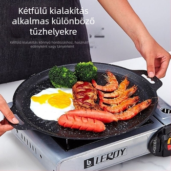 Temu Xiyin Amazon határokon átnyúló nagyméretű grillsütő mintás marhahúsos serpenyő steak serpenyő barbecue öntöttvas grillsütő