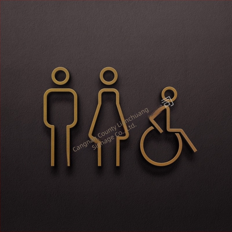 Shop Hotel B & B 3D háromdimenziós férfi WC női WC falmatrica WC ajtó WC tábla