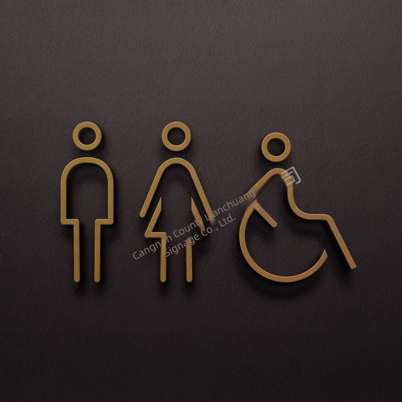 Shop Hotel B & B 3D háromdimenziós férfi WC női WC falmatrica WC ajtó WC tábla