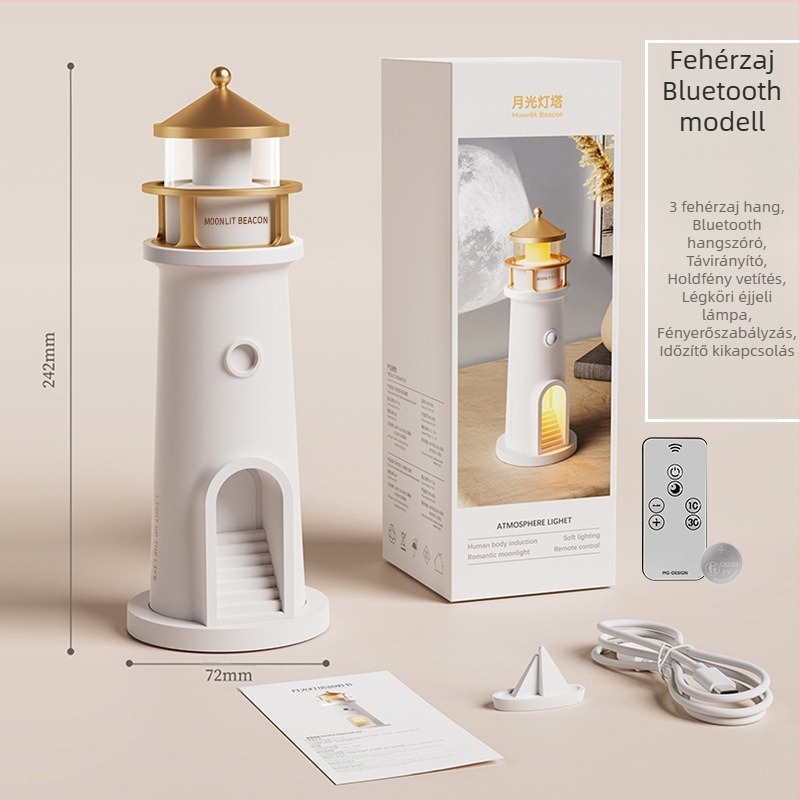 2025 új holdfényes világítótorony hangulatvilágítás hold hold hálószoba éjjeli projektor lámpa bluetooth hangszóró éjszakai fény