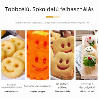 Raktáron lévő 4 darabos rozsdamentes acél sütiforma-készlet, mosolygós arckiszúró, gyümölcskiszúró, otthoni sütési eszközkészlet, sütiforma