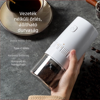 Elektromos babdaráló kis háztartási kézi kávébabdaráló hordozható automata daráló kézi daráló kávéfőző