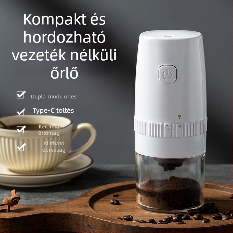 Elektromos babdaráló kis háztartási kézi kávébabdaráló hordozható automata daráló kézi daráló kávéfőző