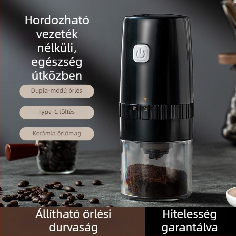 Elektromos babdaráló kis háztartási kézi kávébabdaráló hordozható automata daráló kézi daráló kávéfőző