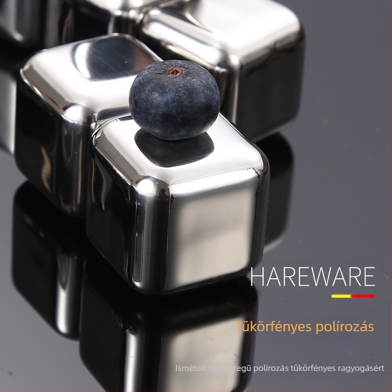 Forró eladó 304 rozsdamentes acél jégbor Kő nem porózus jégkészlet whisky gyorsfagyasztott fém jégkocka gyári közvetlen szállítás