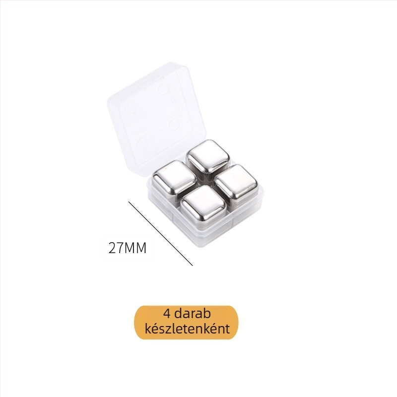 Forró eladó 304 rozsdamentes acél jégbor Kő nem porózus jégkészlet whisky gyorsfagyasztott fém jégkocka gyári közvetlen szállítás