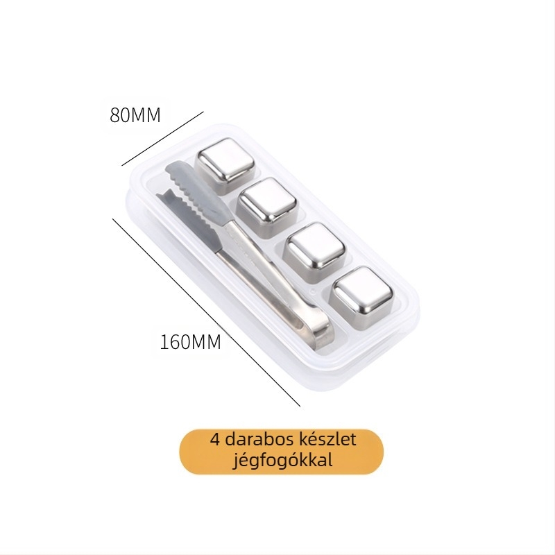 Forró eladó 304 rozsdamentes acél jégbor Kő nem porózus jégkészlet whisky gyorsfagyasztott fém jégkocka gyári közvetlen szállítás