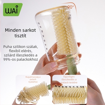 Hordozható cumisüveg kefe Pohár kefe Szilikon tisztítókefe Újszülött tisztítókefe Tárolódoboz Utazóruha