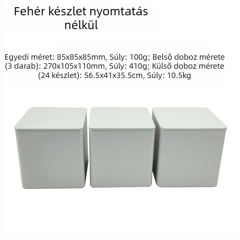 Bambusz fedél vas doboz négyzet alakú üveg egyszerű ins európai és amerikai stílusú kávé cukorka teásüveg bádoglemez lezárt csomagolású fémedény