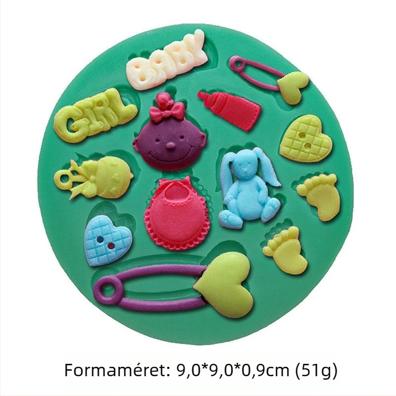 Virágos tündérnyúl maci baba szilikon forma barkácsolás kézzel készített fondant torta dekorációs forma