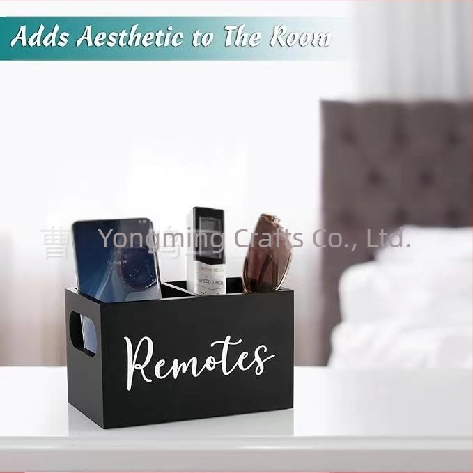 Foltos fa rekeszes tárolódoboz asztali kávé-teafilter tárolódoboz fogantyúval asztali távirányítós tárolódoboz nagykereskedelem