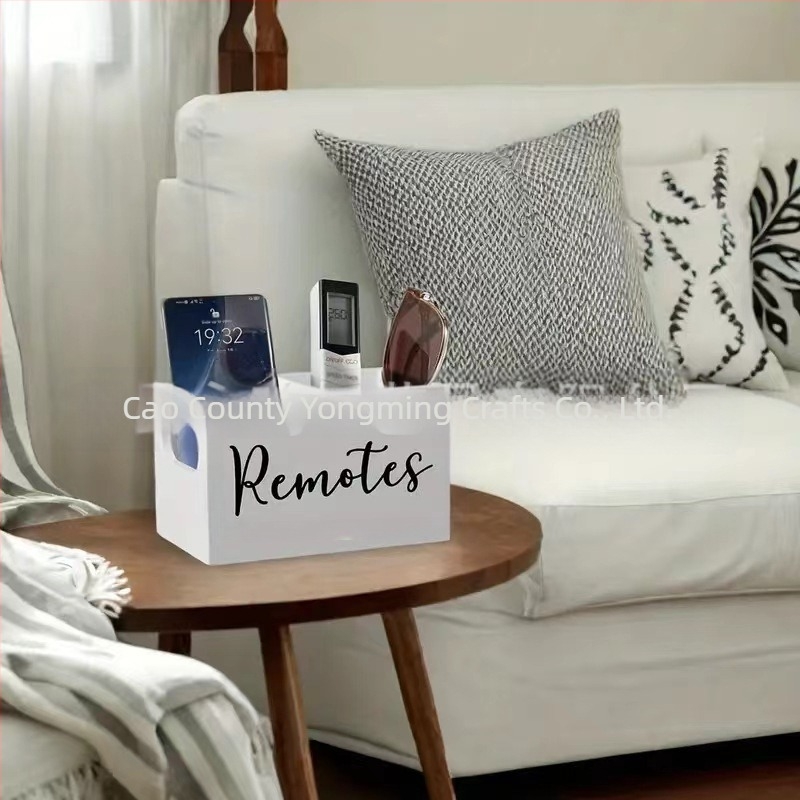 Foltos fa rekeszes tárolódoboz asztali kávé-teafilter tárolódoboz fogantyúval asztali távirányítós tárolódoboz nagykereskedelem