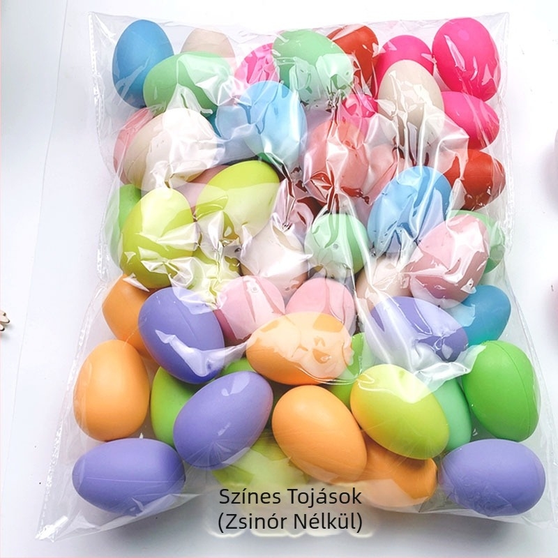50 darab fehér színes műtojás műanyag tojáshéjak óvoda kézzel készített DIY graffiti húsvéti tojások