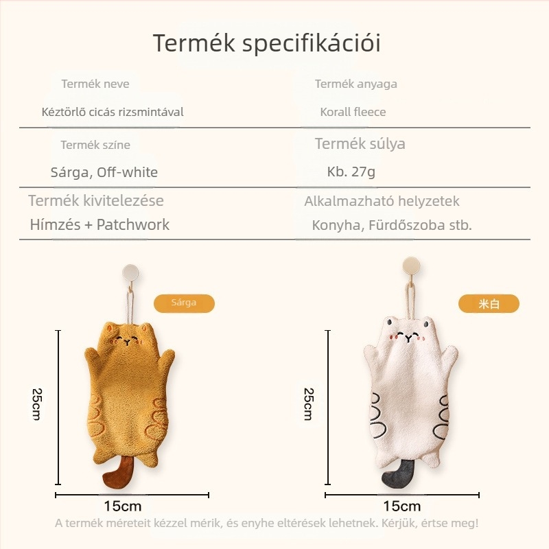 Aranyos cica rizs korall bársony kéztörlő ajándék törölköző konyhai akasztó kettős felhasználású víznedvszívó gyorsan száradó négyzet alakú törölköző határokon átnyúló