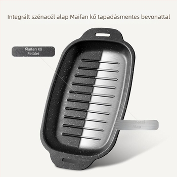 Maifan kőből készült grillezett halas tányér, téglalap alakú grillsütőlap indukciós tűzhelyhez, palacsintasütő, teppanyaki, hordozható grillsütőlap