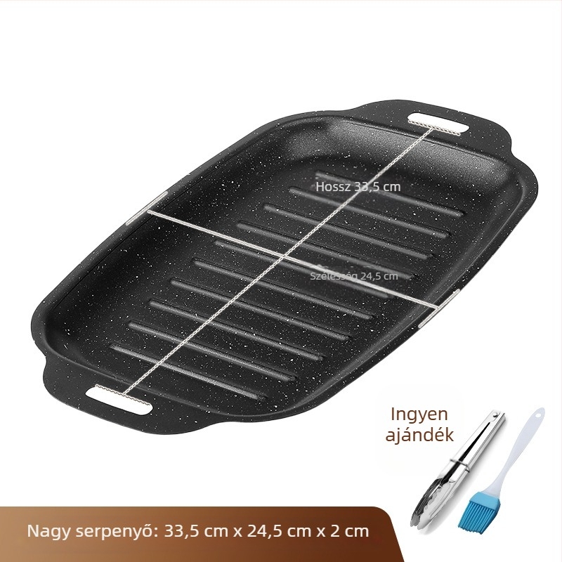 Maifan kőből készült grillezett halas tányér, téglalap alakú grillsütőlap indukciós tűzhelyhez, palacsintasütő, teppanyaki, hordozható grillsütőlap