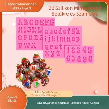 26 angol nagybetűs és kisbetűs, valamint számos szilikon forma, DIY fondant torta csokoládé dekorációs sütőforma