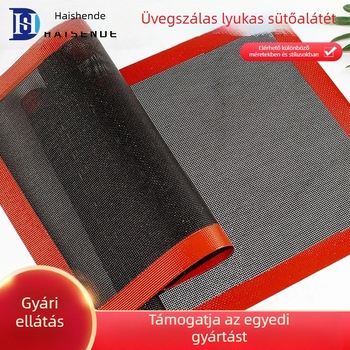 Gyártói kellékek kivágott hálós szilikon szőnyeg kenyérsütéshez, tapadásmentes üvegszálas kivágott sütőlap szőnyeg, lélegző szilikon sütőlap