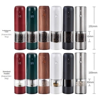 Baizhe Spot Kitchen elektromos fekete borsdaráló újratölthető bors tengeri sódaráló többfunkciós fűszerdaráló