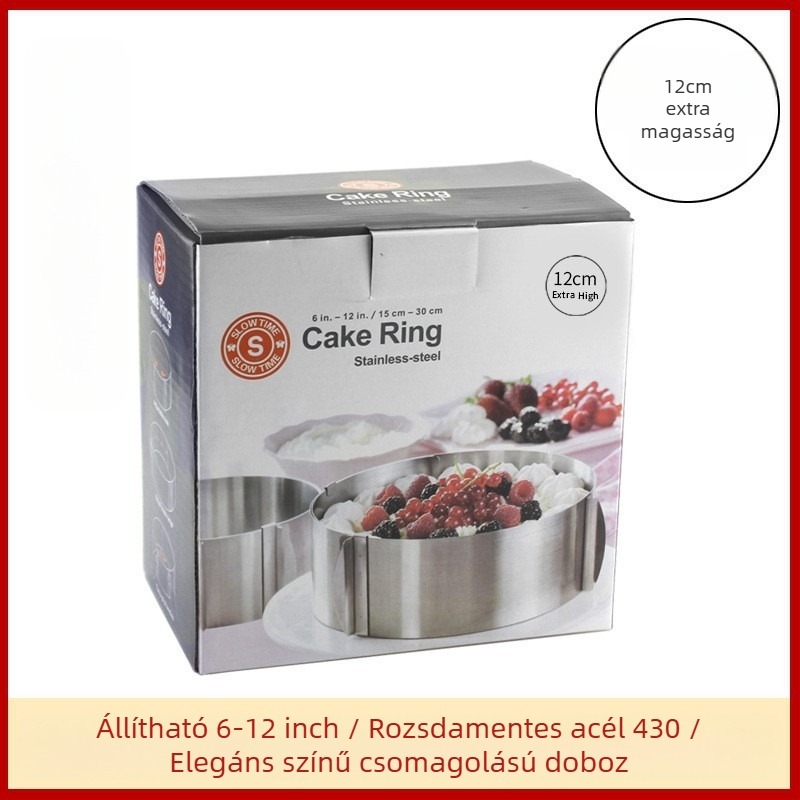 Határokon átnyúló rozsdamentes acél mousse kör sajtos lasagne forma teleszkópos kerek torta kör torta forma sütőeszköz
