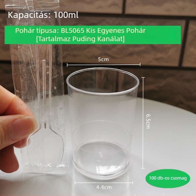 Egyenes mousse korpás puding zselés desszertasztal kemény műanyag pohár nettó piros kreatív 100ml eldobható átlátszó