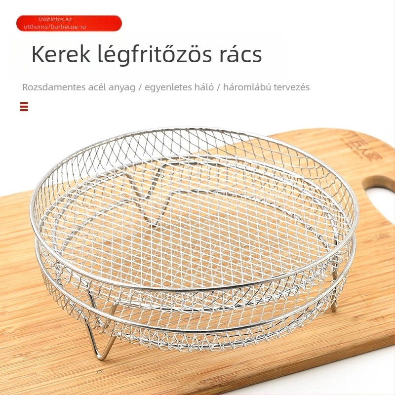 Nagykereskedelmi Grill Air Fryer Kerek Grill Pirítós Állvány Gőzölő Állvány 304 Rozsdamentes acél Dupla Rétegű Nyárs Állvány